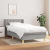 Maison Exclusive - Slatted Bed Base with Mattress Light Grey 90x200 Cm Fabric