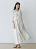 Le Studio Natural Shirred Long Dress + Belt Set (Iv)