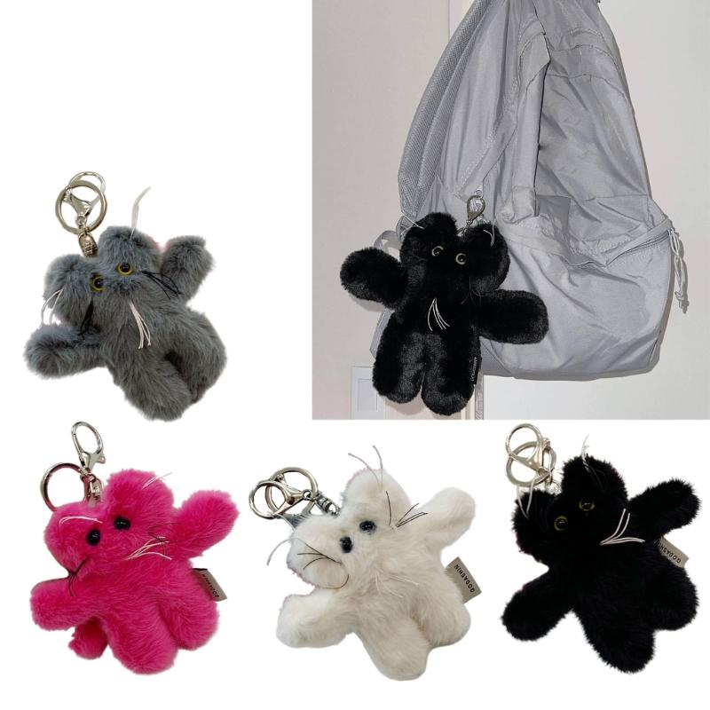 Cartoon Bear Pendant Keychain Plush Dolls Fashion Bag Ornaments Keyring for Keys