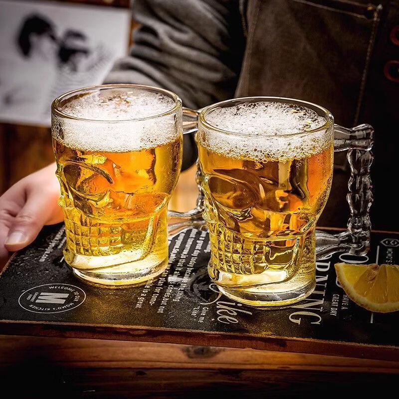

Skull Head Glass Cups for Beer, Tea, Juice (3-Pack)