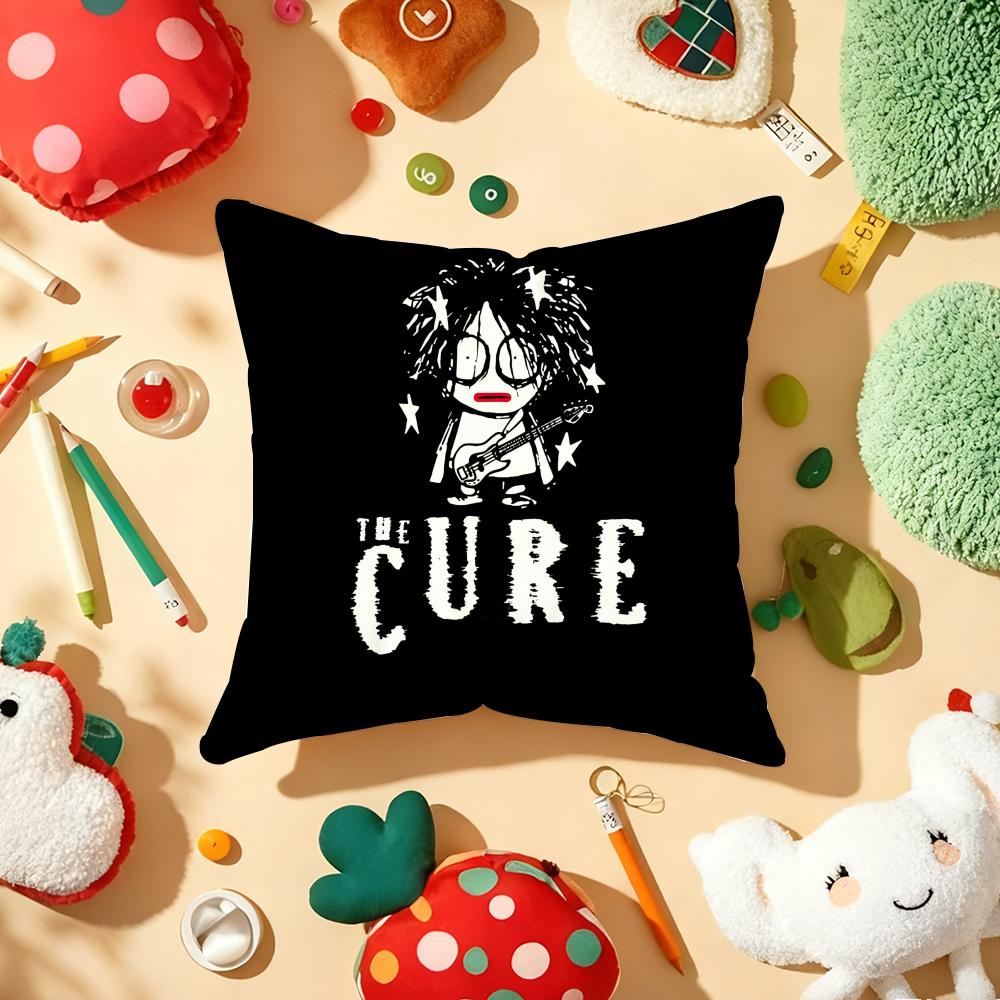 Vintage The C-Cure Rock Band Cushion Cover Plush Fabric Soft Double-Sided Printed Sofa Warm Winter Home Gift Pillow Cover