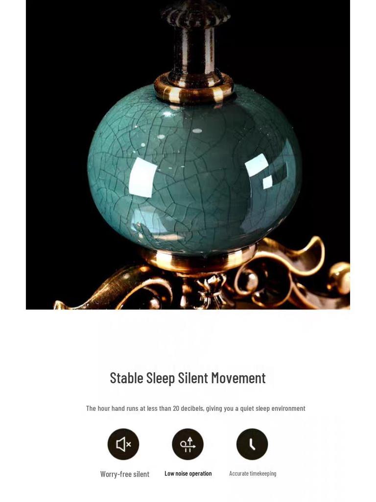 Grand Style European Retro Table Clock - 2026 New American-Style Desktop Pendulum Clock for Living Rooms