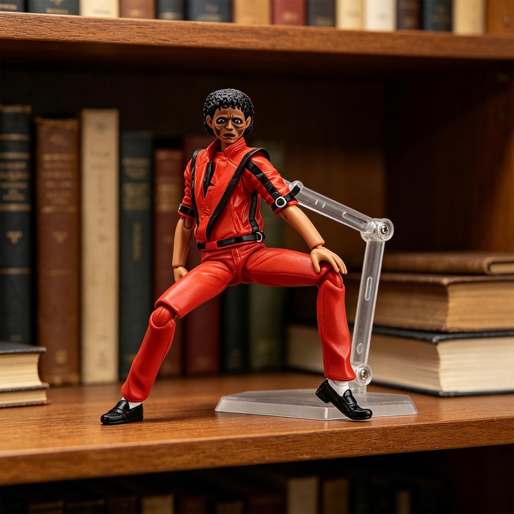 Articulated Poseable Male Figure Model with Adjustable Joints Standing On Display Base for Collectors and Enthusiasts
