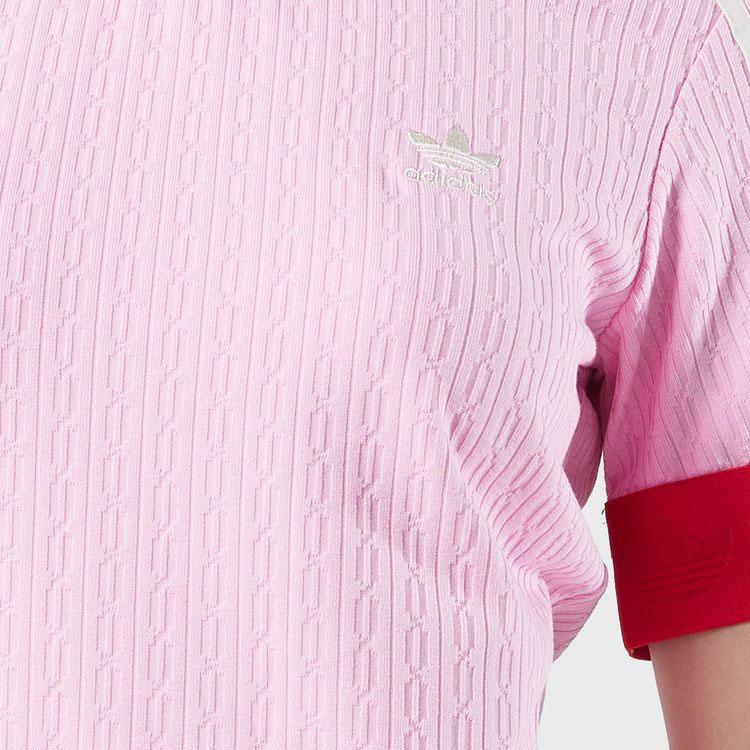 Adidas Originals SS23 Adicolor 70s Retro Series Logo Embroidered Crew Neck Short Sleeve T-Shirt Women Tops Pink IK7845