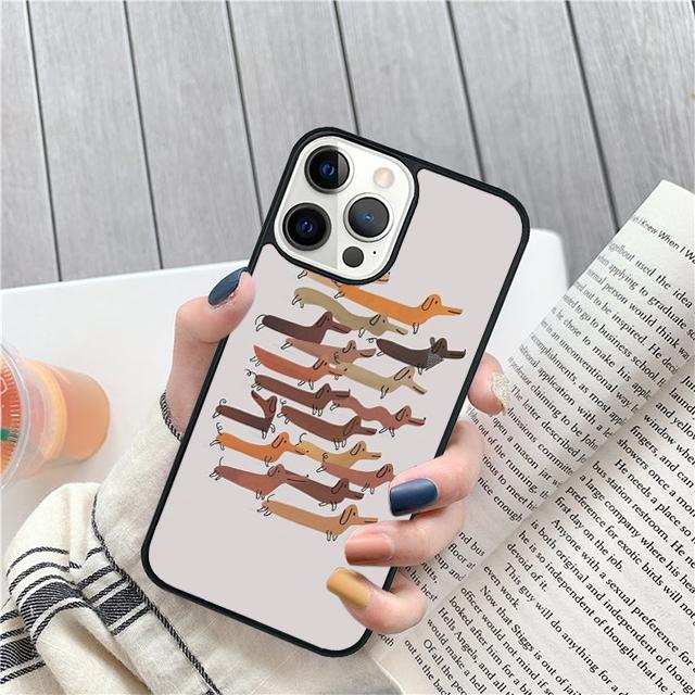 Cartoon Dackel Würstchenhund Handyhülle Cover Für iPhone 17 Air 15 16 Pro Max 14 13 12 11 Pro Max Plus Hülle