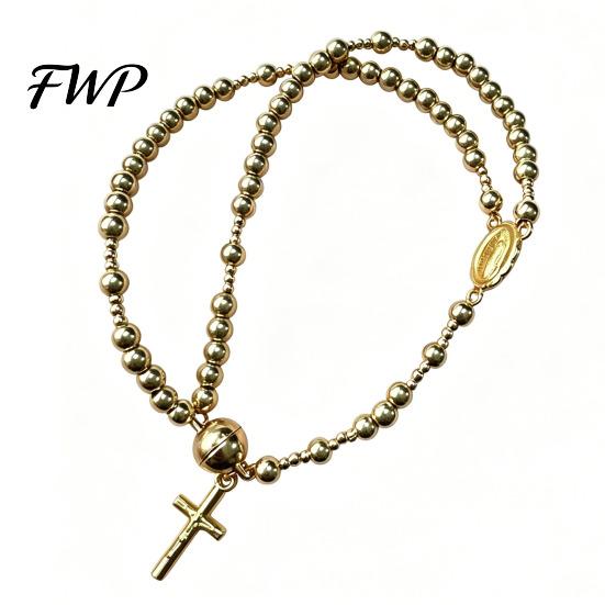 Gebetsperlen Armband Rosenkranz Magnetverschluss Handgefertigt Christlich Damen Handgelenk Accessoire Leicht Einfach zu Tragen Spiritueller Schmuck Geschenk Religiös