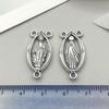 32Pcs Antique Silvery Mary Spacer Bead Charms Alloy Metal Retro Pendants For Diy Jewelry Making Accessories