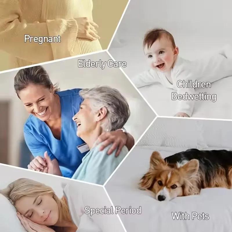 Wodoodporny ochraniacz na materac, oddychający bezszelestny ochraniacz na materac, gładki dżersejowy pokrowiec na materac, prześcieradło z gumką