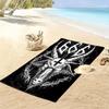 Black and white goat head 2D Flat Print Beach Towel, Large Soft Quick Dry Towel for Beach Camping SwimmingZSTJ0915208