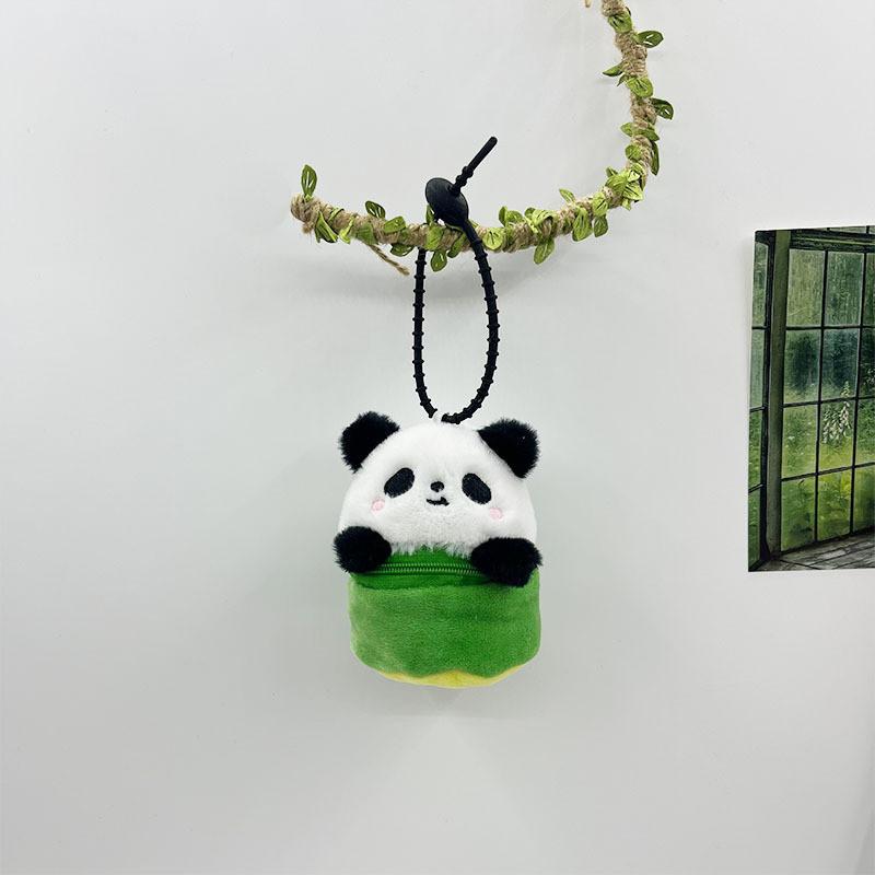 Adorable Panda And Capybara Earphone Case Keychain Plush With Coin Purse And Toy