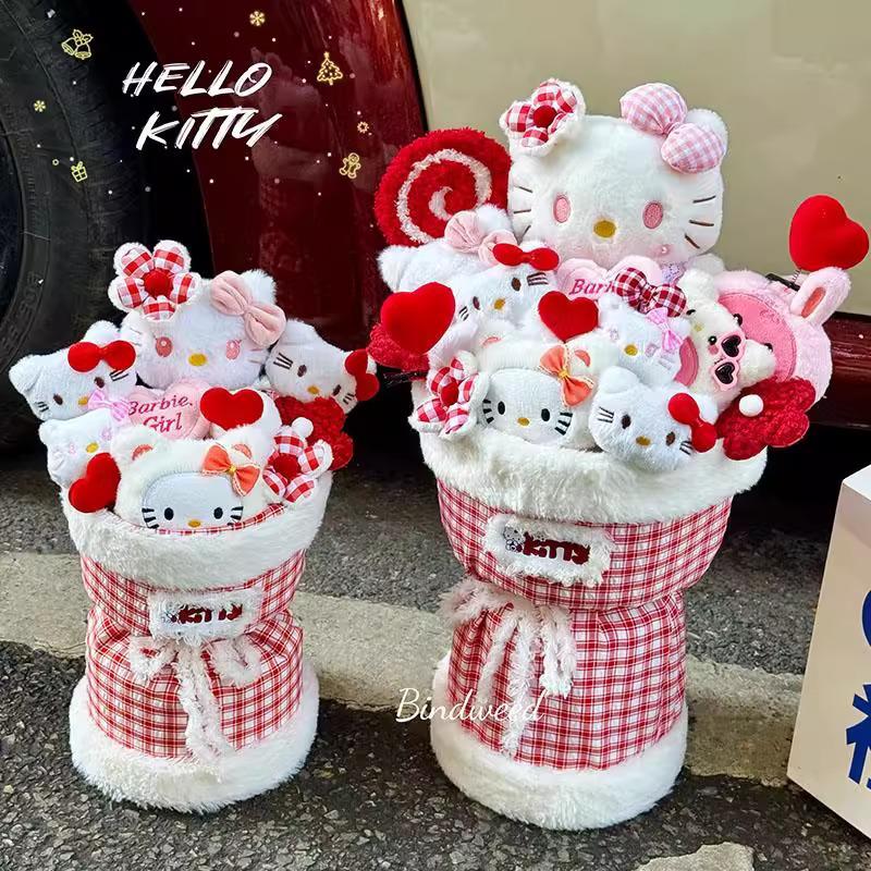 Valentine's Day Cat Plush Bouquet for Girlfriend, Bestie, or Kids' Birthday.