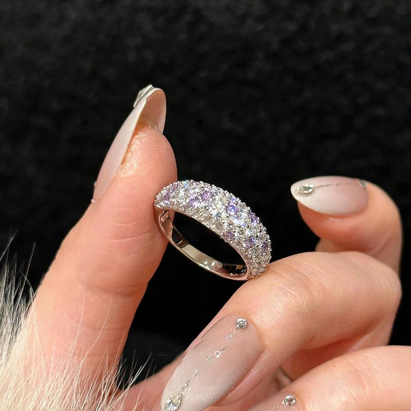 Three-layer Zir*****pen Ring Temperament Light Luxury High Sense Niche Fashion Versatile Jewelry Women