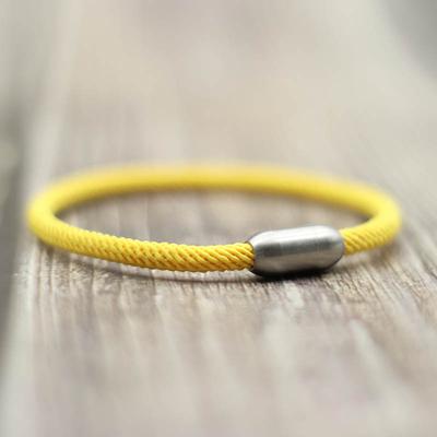 Noter Neues Minimalistisches Edelstahl-Magnetverschluss-Armband Unisex 4mm Nylonseil Kette Armband Yoga Meditation Armband Pulsera