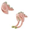 Cute cartoon pullover hat dinosaur integrated hat autumn and winter thickened plush hat thermal ear hat children