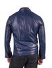 Blaue Herren Lederjacke Handgemacht Echtes Lammfell Motorrad Biker Weich Lässig Stilvoll