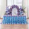 Curly Willow Table Skirt for Rectangle Round Tables 6ft Ruffle Table Cloth Reusable Table Skirt for Party Wedding