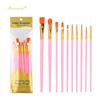 10-Piece Plastic Handle Oil Paint Brush Set for Students
