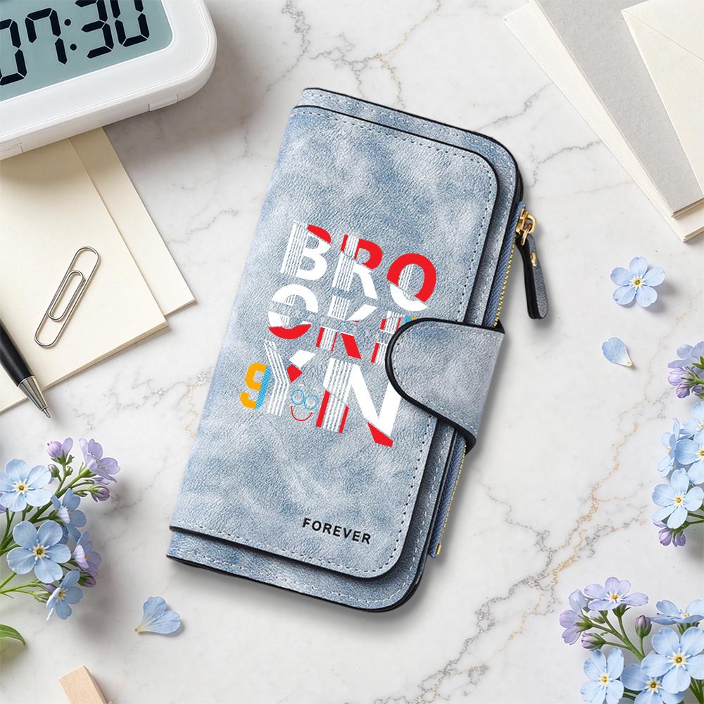 Stylish Printed Long Wallet Fashion Daily Use Card Holder Slim Purse