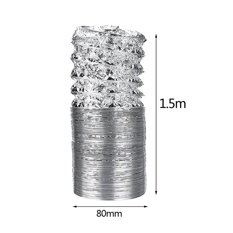3.1Inch Flex Air Aluminum Foil Ducting Dryer Vent Hose For Ventilation 1.5M