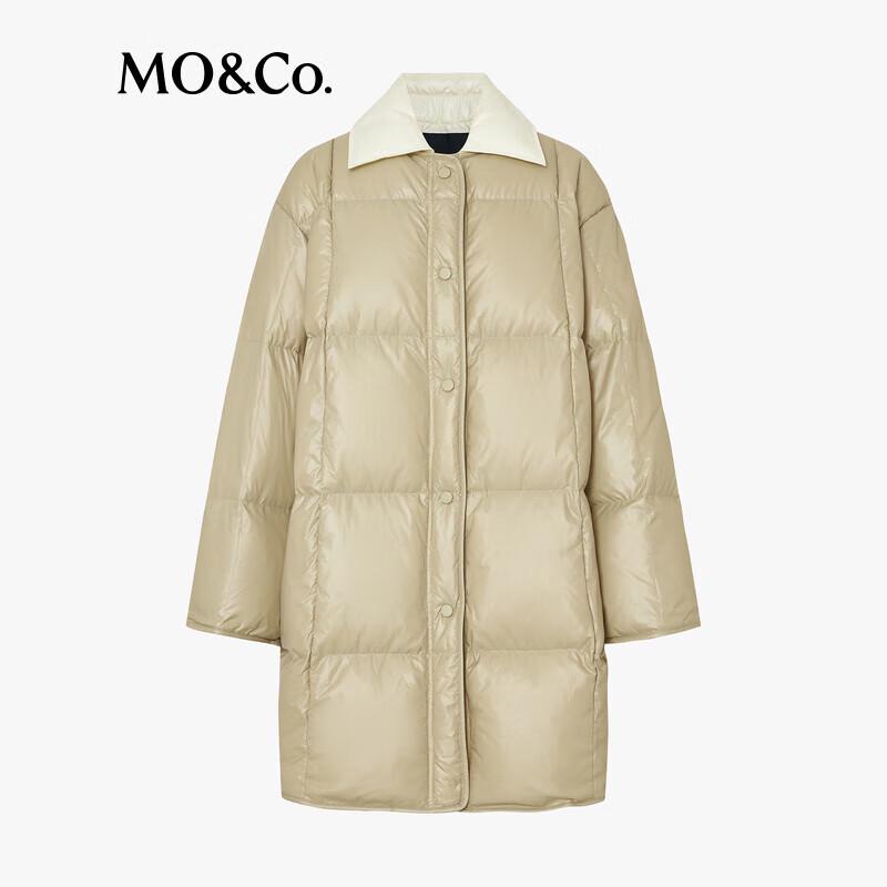 MO&Co. Women's 90% Goose Down Lapel Jacket with Warming Lining