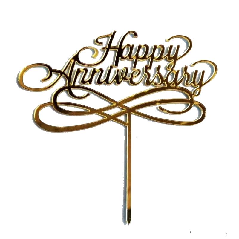 

Aomily Food Grade 10pcs/Set Happy Anniversary Bright Acrylic Cake Topper 12 Kinds of Happy Party Topper Cake Decorating Supplies