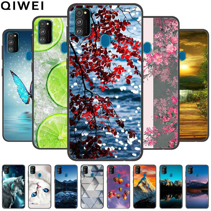 Funda para Samsung Galaxy M21 Funda Trasera de Silicona TPU Suave para Fundas de Teléfono Galaxy A21S M30S M31 M 21 M21S M31S Carcasas Negras Coques