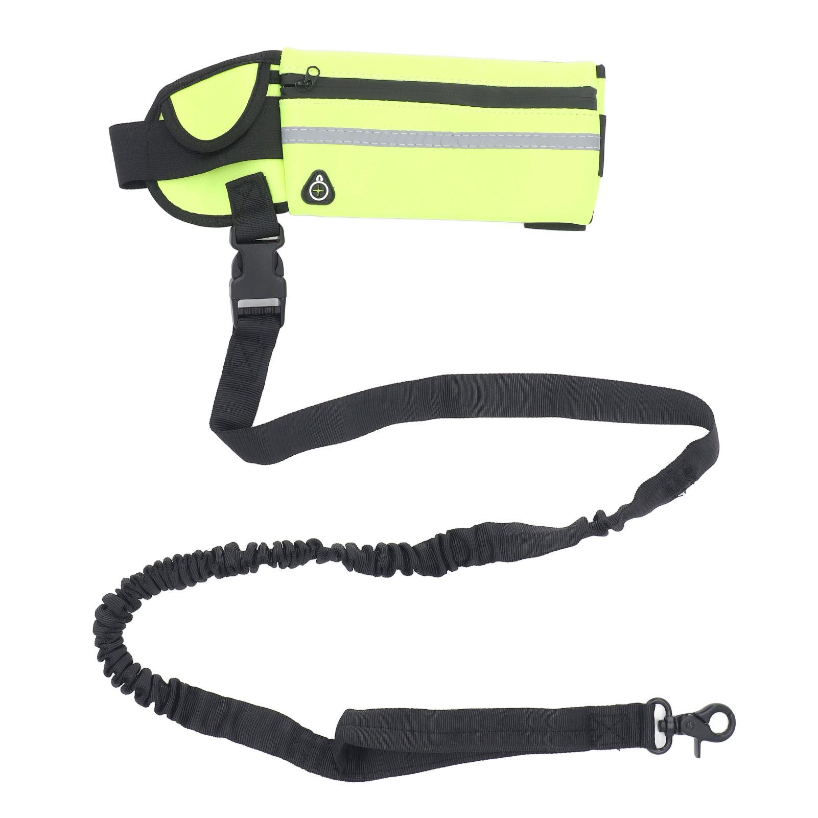 Dog Lsh with   Pouch Waist Lsh for Dog Walking Training Running Elastic Rope Waist Bag Reflective