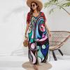44-Farben Europäischer & Amerikanischer Druck Strandüberwurfkleid - Urlaubs-Bikini Sonnenschutz Oberbekleidung
