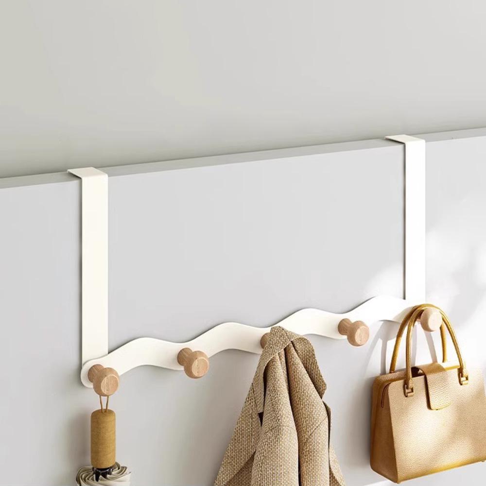 Over Door Coat Rack Wall Mounted 5 Hooks Multifunctional Storage Holder Bedroom Entryway Hanger