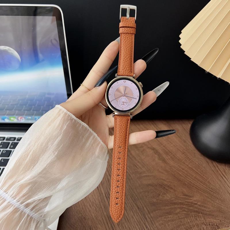 Lychee Grain Leather Strap for Huawei GT5/GT4 41mm Women's Watch, 18MM