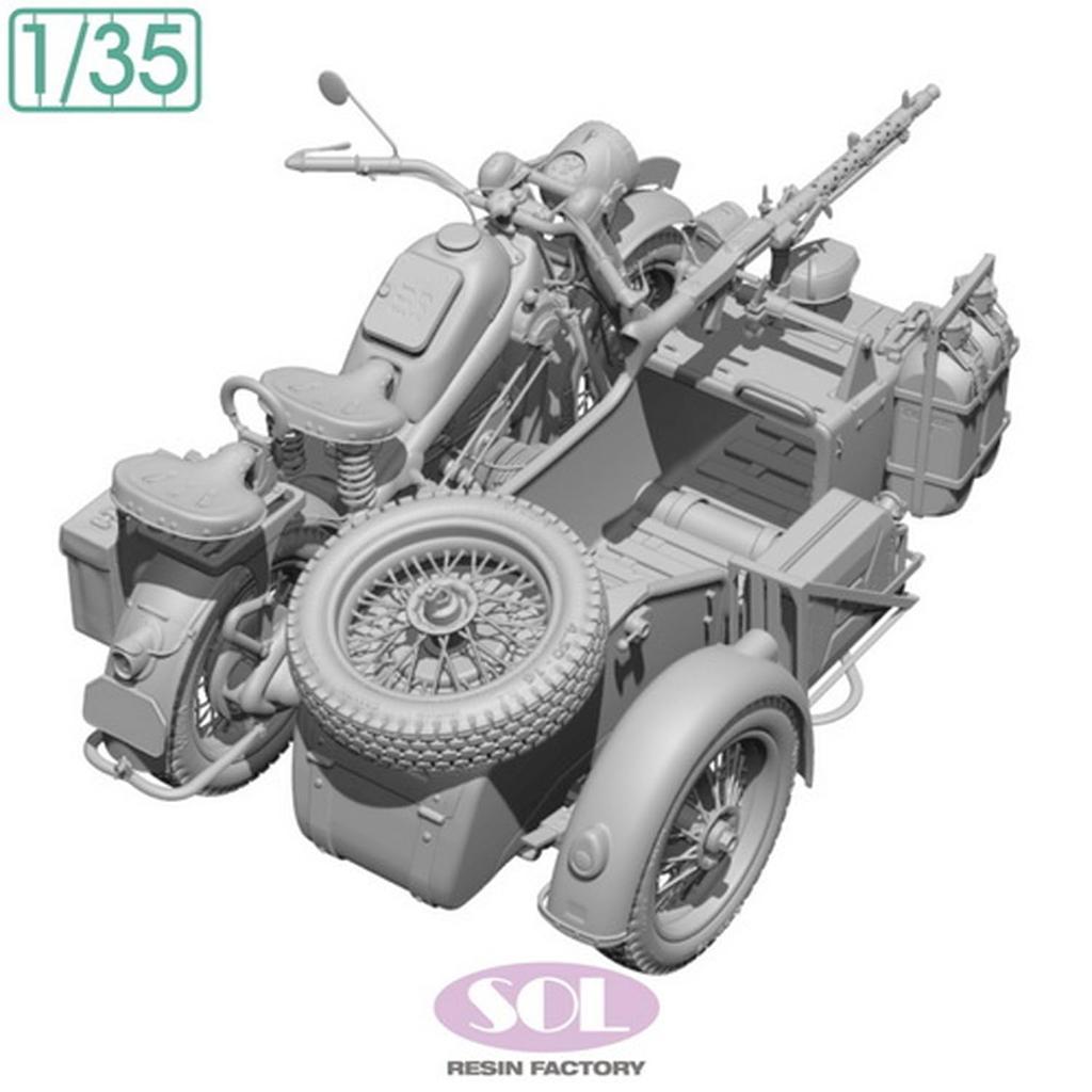 Sol Model WWII German KS750 Military Sidecar 3D Printer Kit MM880 1/35 (Motorcycle)