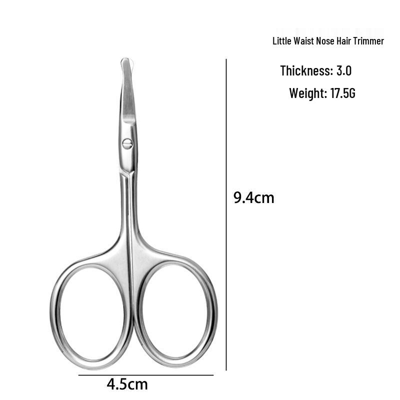 Stainless Steel Curved Nose Hair & Eyebrow Scissors for Men & Women