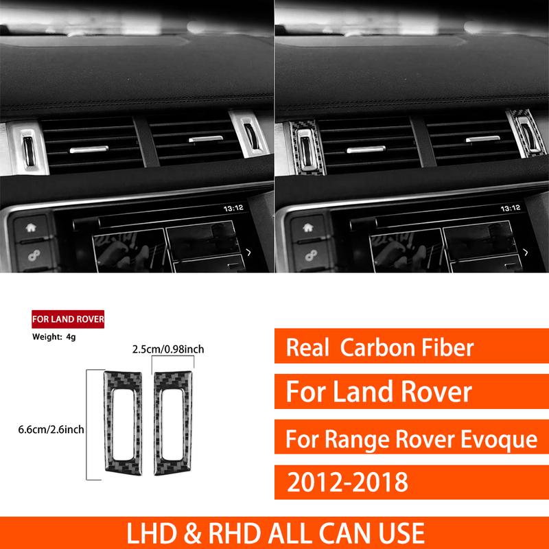 For Land Rover Range Rover Evoque 2012-2018 Real Carbon Fiber Stickers Central air vent control panel Car Accessories decorative