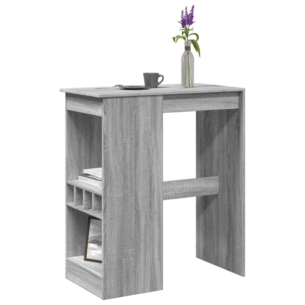 Bar Table with Shelf Grey Sonoma 90x47.5x103.5 cm Engineered Wood