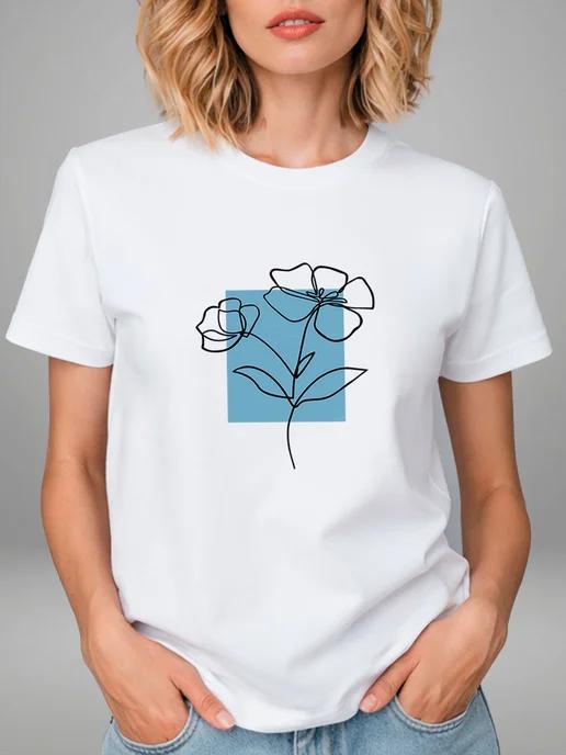 Flower print T-shirt L