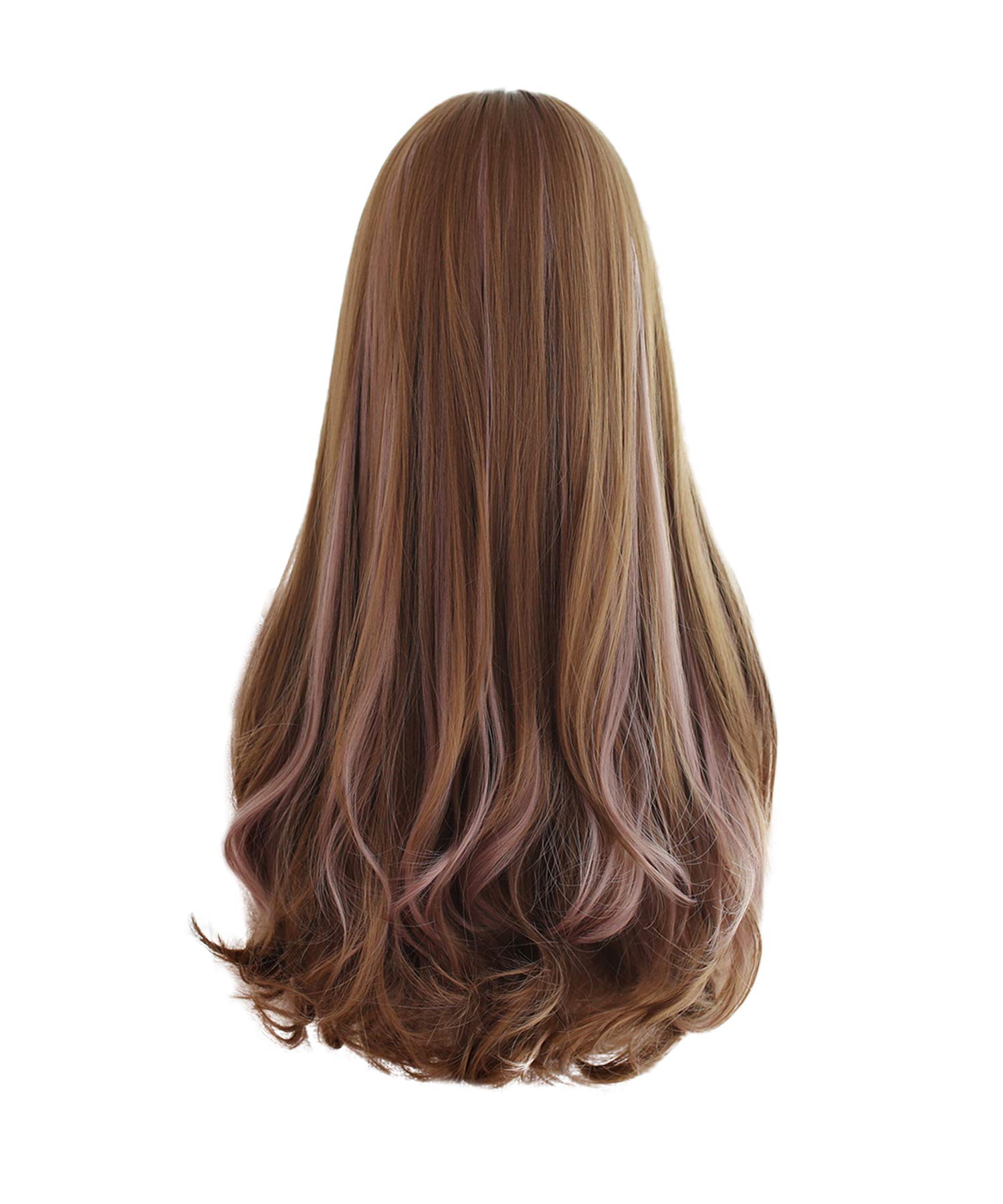 

Collicarpo Women s Long Wig, Full Wig, Long Curly Hair, Natural-Looking Hairstyle with Blunt Bangs, Perfect for Cosplay, Small Faces, Popular Heat-Res