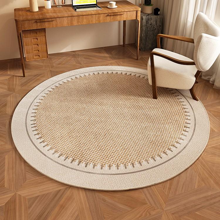High-End Japanese Round Carpet for Chair and Sofa: Multi-purpose Swivel Chair, Study Rocking Chair, Foot Mat, Bedroom and Living Room.