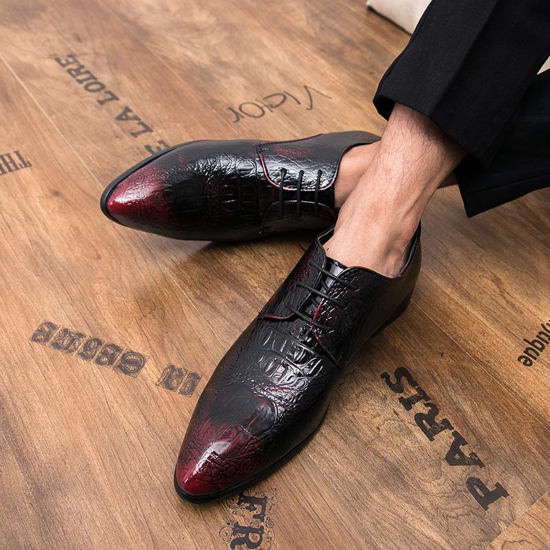 Zapatos oxford para hombre con cordones Puntera Puntiaguda Clásica Zapatos de Cuero para Hombre Formal de Negocios Zapatos de Cuero para Hombre Planos Zapatos de Boda para Hombre
