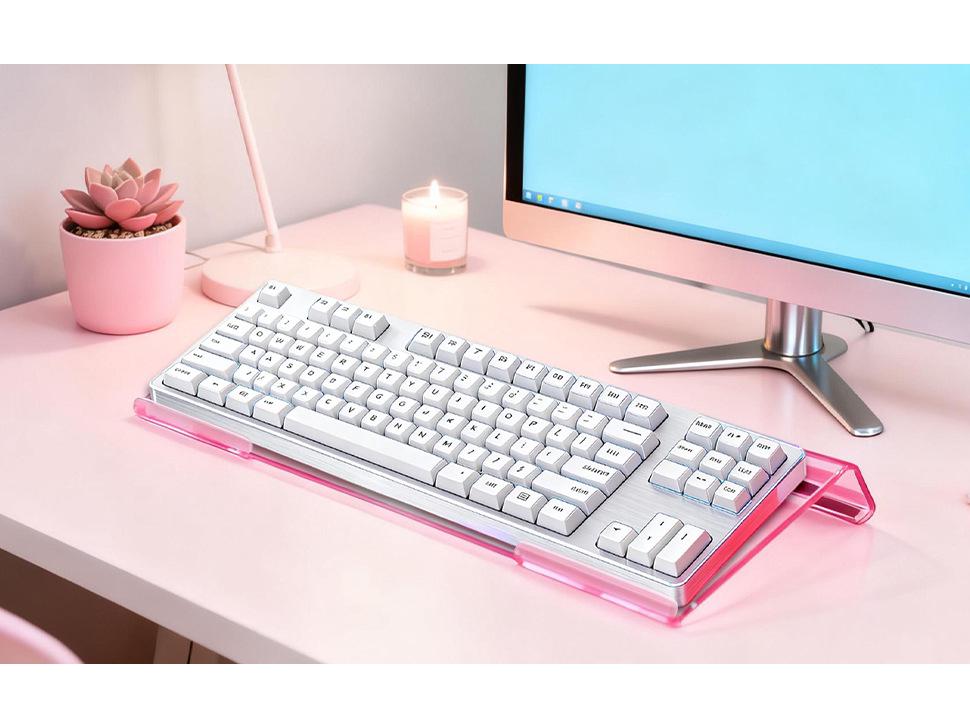Acrylic Keyboard Display Stand - Transparent Riser for Desktop 