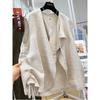 2026 Women's Spring/Summer Layered Pure Linen Vest Shawl - High-End Sleeveless Jacket