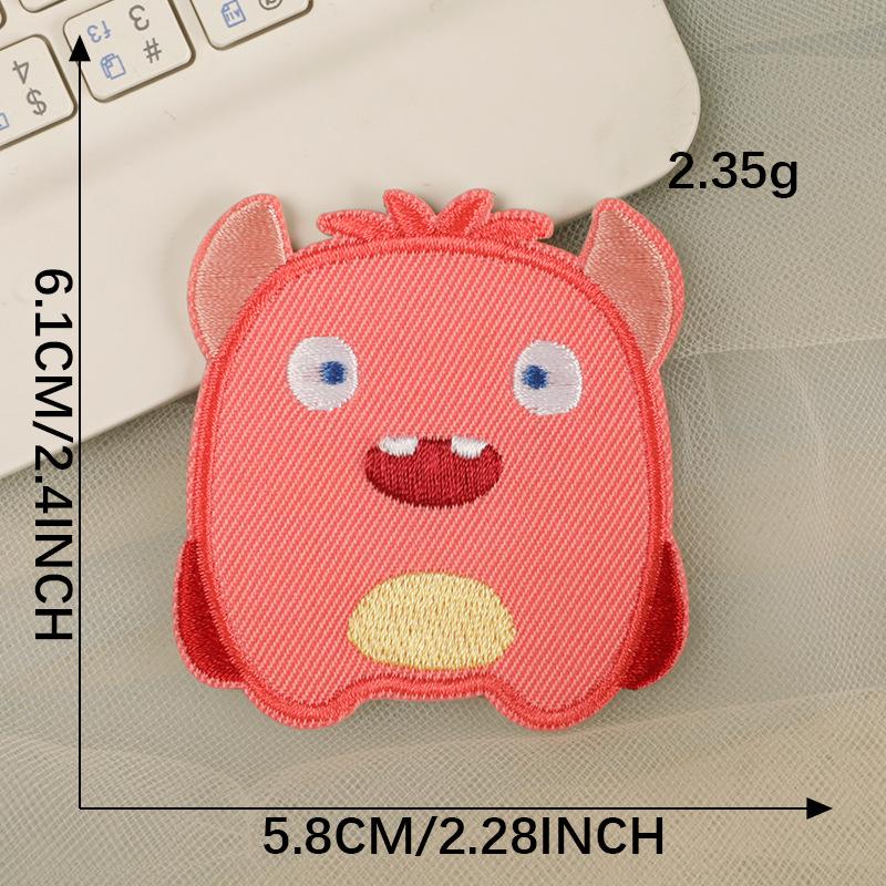 Adesivos de Patch Bordado Auto-Adesivo de Monstro de Desenho Animado para Acessórios de Vestuário DIY