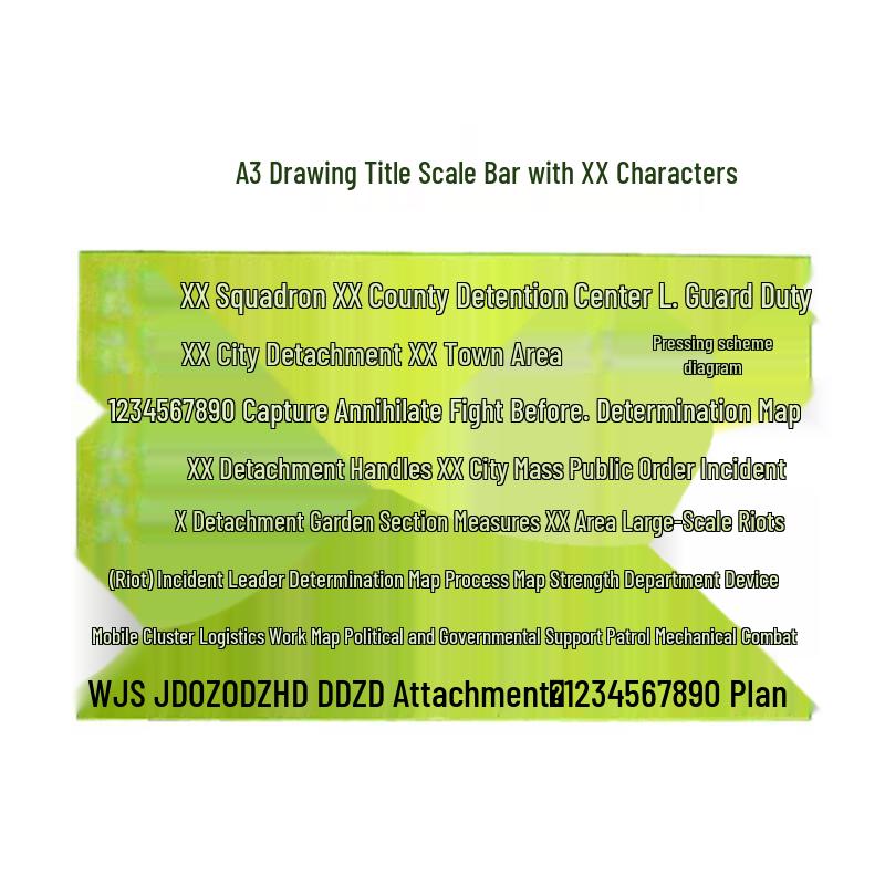 Military A3 Drafting Ruler with Chinese Character Guide