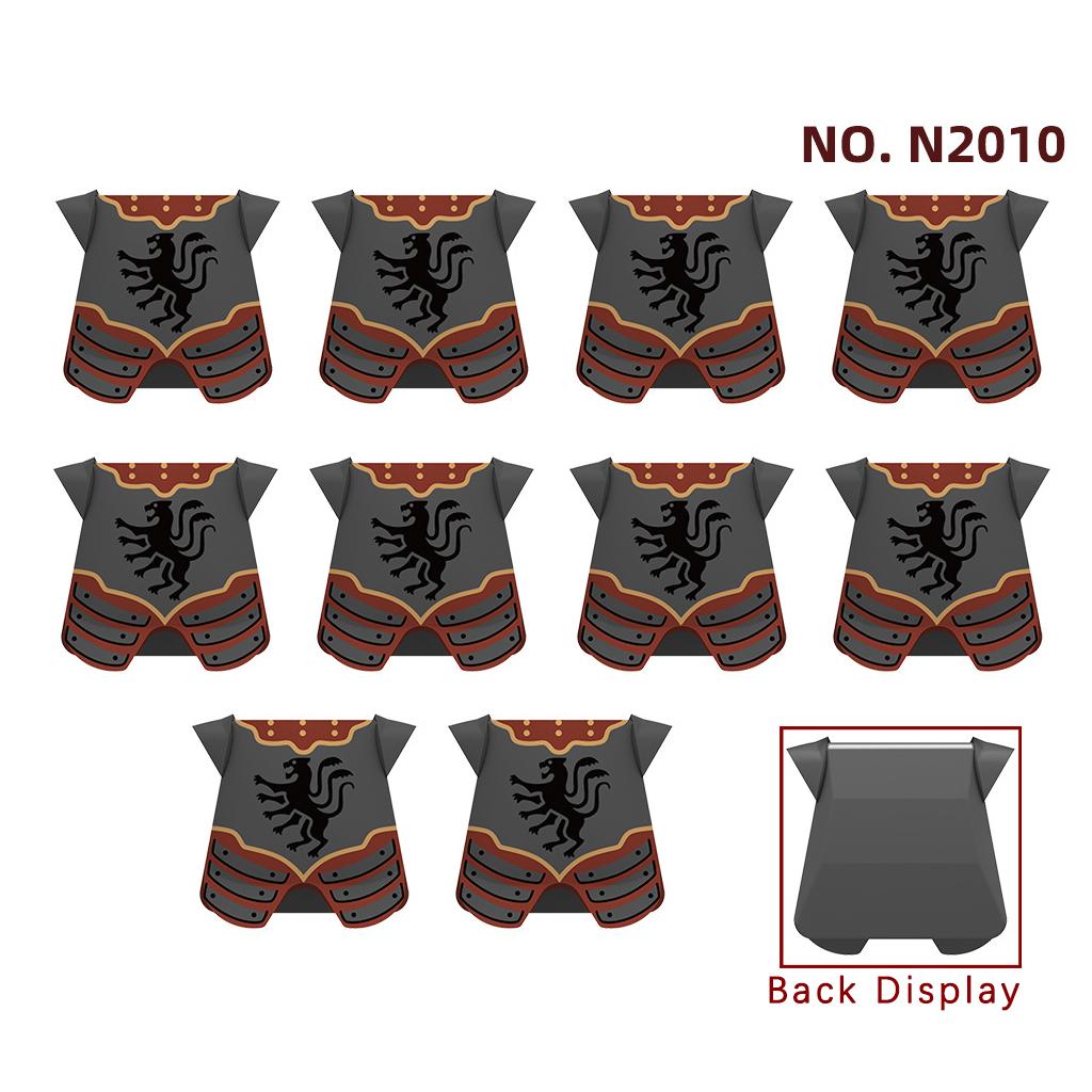 MOC Medieval Knights Armor Vest Shields Building Blocks Lion Soldiers Accessories Bricks Toys Compatible Kids Gift