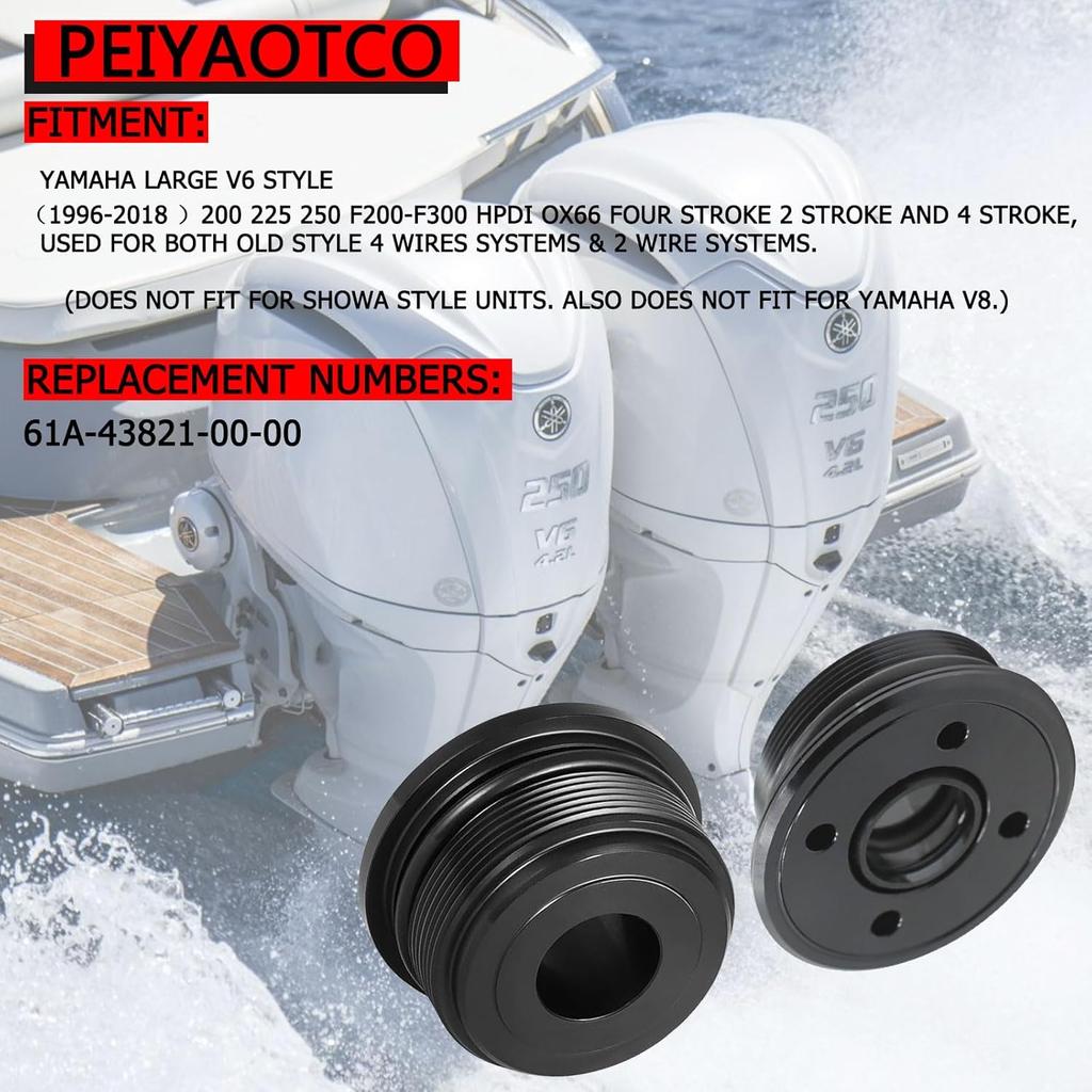 4PCS Tilt Cap/Gland with Seals Replacement for 61A-43811-00-00 Fit for Yamaha Outboards 200 225 250 300HP V6 3.3L End Cap Tilt Cylinder FSM022 Pack