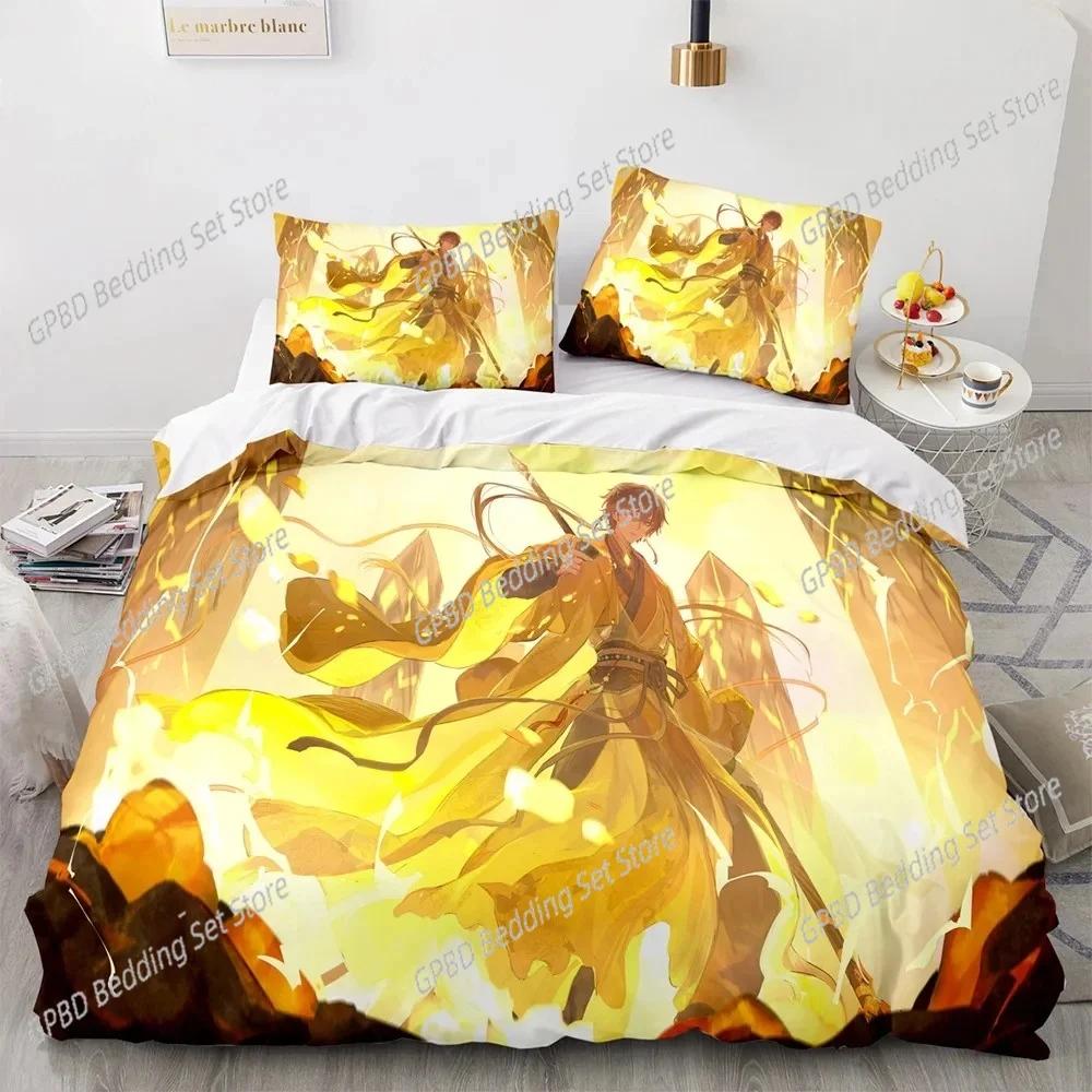 Genshin Impact Bedding Set Game 3d Print Bed Linen Quilt Soft Duvet Cover Sets Home Textile Queen King Size Girl Boys Room Decor