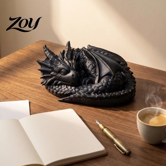 Cute Fantasy Desktop Ornament 3D Printed Golden Dragon Statue, Ornament, Collectible Stable Display Cabinet Piece Art Craft Toy, Unique Gift for Kids