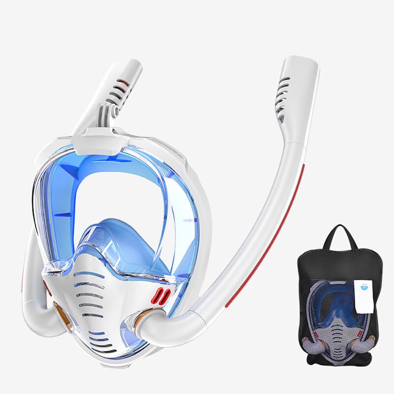 Full Dry Dual-Tube Snorkel Mask