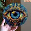 Vintage Round Metal Wall Art, Aluminum Eye Graphic Sign for Home Bar Cafe Decor