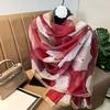 180*135cm Summer Silk Scarf Women Outdoor Shawl Bandanna Foulard Female beach Fashion Luxury Oversized Shawl Head Hijab Wrap