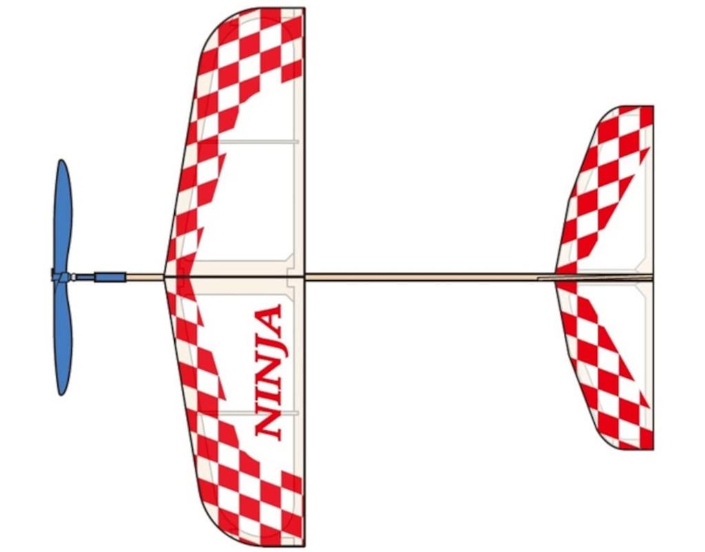 Studio Mido Light Plane Series NINJA Model Airplane Kit High-Performance Rubber-Powered LP-23